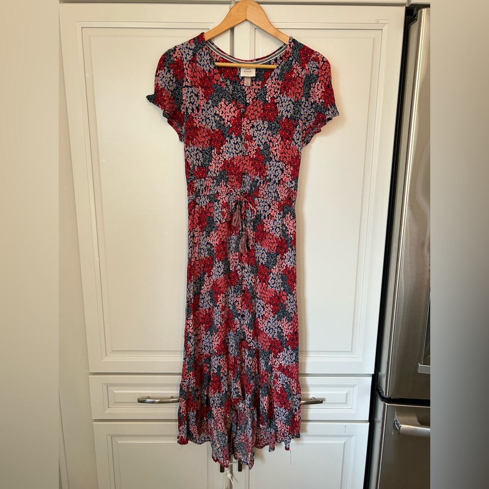 Knox Rose Floral Print Cap Sleeve Boho Dress size Small